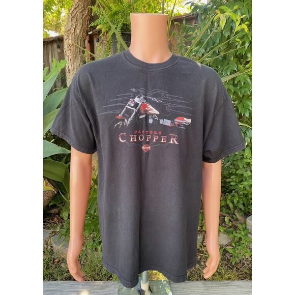 Y2K 2011 Harley Davidson Black T-Shirt Smoky  Mountain HD Chopper Factory USA XL - Picture 1 of 8